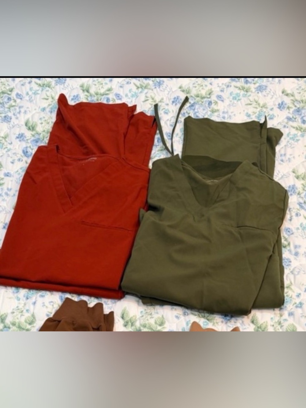Mandala set of 2 scrub sets-Earth Tones Scrubs, tops in LARGE & pant MED-PETITE